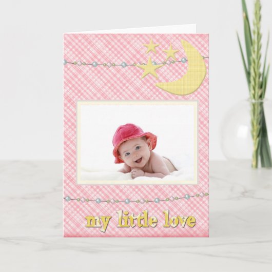 Faire-part Arrivée de bébé - C'est une fille - Mon petit amou (Devant)