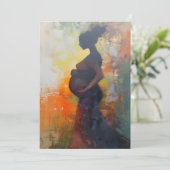 Faire-part Art Abstrait des femmes enceintes (Debout devant)