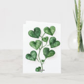 Faire-part Art numérique à l'aquarelle Cœurs verts (Dos)