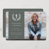 Faire-part Asclepie gris-vert Médicale (Devant / Derrière)