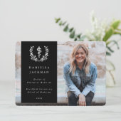 Faire-part Asclepie Noir Médicale photo de graduation (Debout devant)