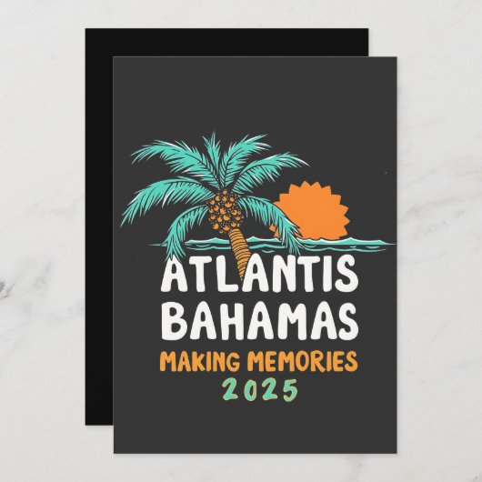 Faire-part Atlantis Bahamas Faire des souvenirs 2025 (Devant / Derrière)