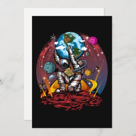 Faire-part Atlas Space Man (Devant / Derrière)