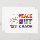 Faire-part Au revoir première année Tie Dye dernier jour 1re (Devant / Derrière)