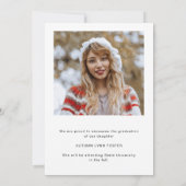 Faire-part Audacieuse Typographie Photo Moderne Graduation (Dos)