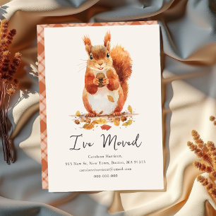 Faire-part Automne Automne Écureuil mignon   Nouvelle adresse