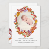 Faire-part Automne - Automne Feuilles d'aquarelle (Devant / Derrière)