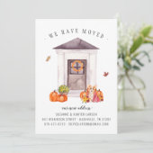 Faire-part Automne Cozy | Annonce de déménagement de porte d' (Debout devant)
