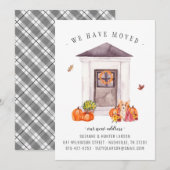Faire-part Automne Cozy | Annonce de déménagement de porte d' (Devant / Derrière)