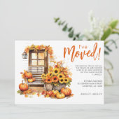 Faire-part Automne Quitte la porte d'entrée Citrouille (Debout devant)