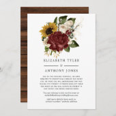 Faire-part Automne Rustique - Automne Floral Invités Mariages (Devant / Derrière)