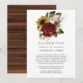 Faire-part Automne rustique - Invités de mariage réduits pour (Devant / Derrière)