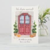 Faire-part Automne Thème Nous avons modifié l'adresse (Debout devant)