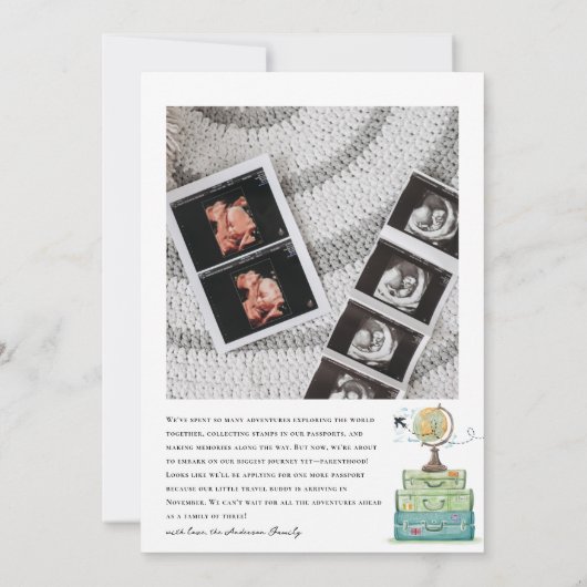 Faire-part Autre Thème Voyage Passagers | Grossesse photo (Dos)