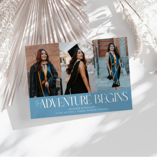 Faire-part Aventure Commence Jean Bleu Multi Photo