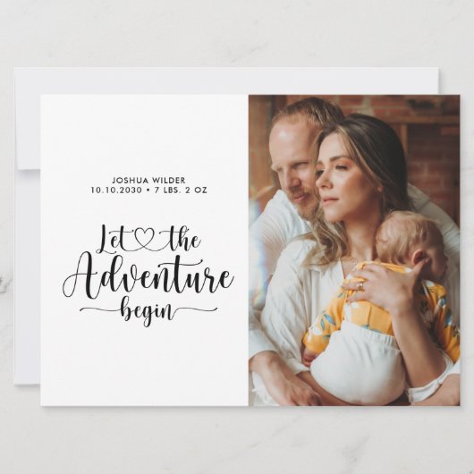 Faire-part Aventure commence nouvelle photo de naissance des (Devant)