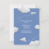 Faire-part avion en papier plié avion enfant anniversaire (Dos)