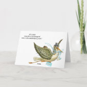 FAIRE-PART BABILLAGE DE BÉBÉ GARÇON CIGOGNE (Dos)