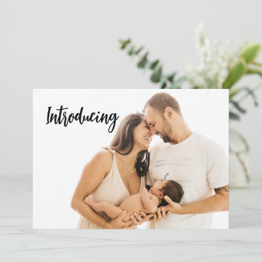 Faire-part Baby Birth Custom Photos Nouveau-né Introduction (Debout devant)