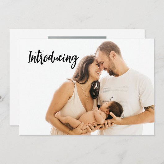 Faire-part Baby Birth Custom Photos Nouveau-né Introduction (Devant / Derrière)