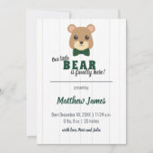 Faire-part Baby Boy Bear Vert & Or Vertical Baby (Devant)