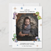 Faire-part Baby Boy Dinosaur Photo de naissance (Devant)