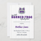 Faire-part Baby Boy Horned Frog Purple Vertical Baby (Devant)