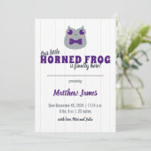 Faire-part Baby Boy Horned Frog Purple Vertical Baby (Debout devant)