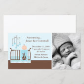 Faire-part Baby Boy in Crib Photo Annonces de naissance (Devant / Derrière)