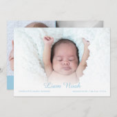 Faire-part Baby Boy Photo Moderne Élégant Script Nom naissanc (Devant / Derrière)