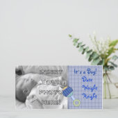 Faire-part Baby Boy Rattle (Debout devant)