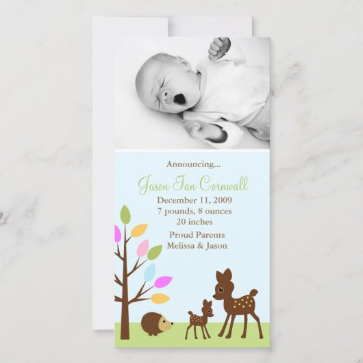 Faire-part Baby Deer Woodland Photo Annonces de naissance (Devant)