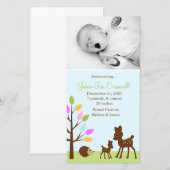 Faire-part Baby Deer Woodland Photo Annonces de naissance (Devant / Derrière)