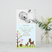 Faire-part Baby Deer Woodland Photo Annonces de naissance (Debout devant)