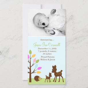 Faire-part Baby Deer Woodland Photo Annonces de naissance