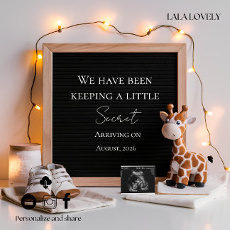 Faire-part Baby Giraffe Neutral pregnancy announcement card