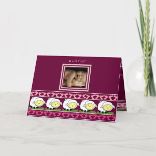 Faire-part Baby Girl Annouement Sheep avec votre photo -