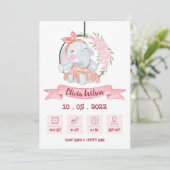 Faire-part Baby Girl Birth Annoucement (Debout devant)