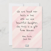 Faire-part Baby Girl Nouvelle arrivée (Dos)