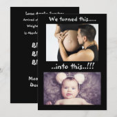 Faire-part Baby Girl Nouvelle arrivée (Devant / Derrière)