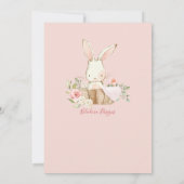 Faire-part Baby Girl Pink Script mignonne Élégant bébé naissa (Dos)