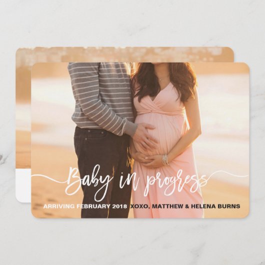 Faire-part Baby in Progress (Devant / Derrière)