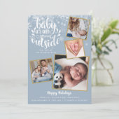 Faire-part Baby It's Cold Outside 4 Photo Holiday Boy Birth (Debout devant)