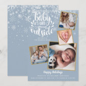 Faire-part Baby It's Cold Outside 4 Photo Holiday Boy Birth (Devant / Derrière)