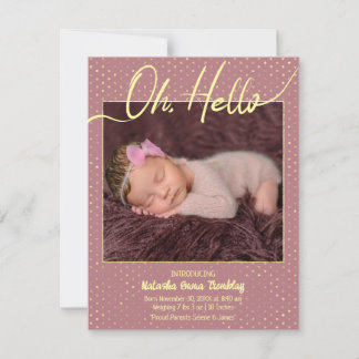 Faire-part Baby Oh, Hello Flat Announcement Card