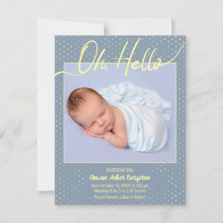 Faire-part Baby Oh, Hello Flat Announcement Card