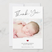 Faire-part Baby photo merci script simple photo naissance (Devant)