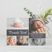 Faire-part Baby shower Chalkboard moderne Merci photo (Debout devant)