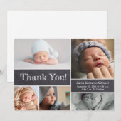 Faire-part Baby shower Chalkboard moderne Merci photo (Devant / Derrière)