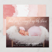 Faire-part Baby shower de Merci photo tourbillonnant de super (Devant / Derrière)